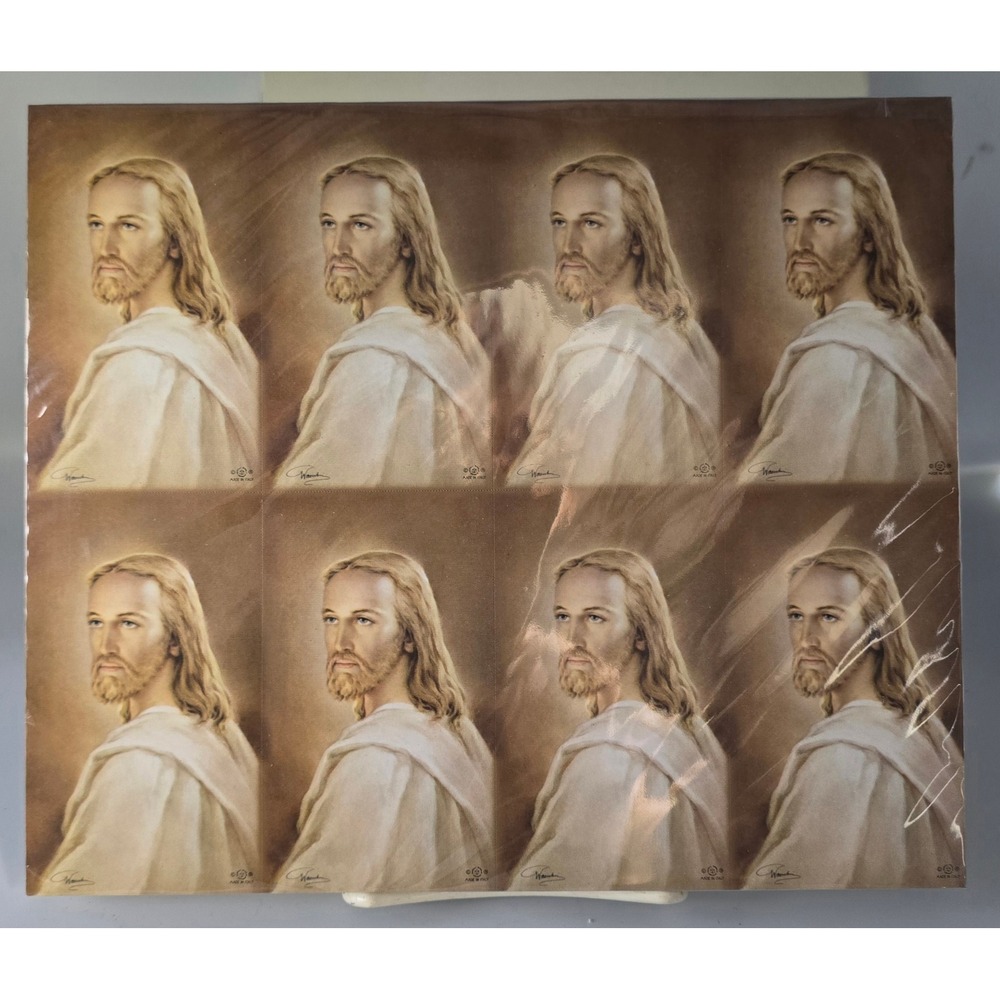 Head of Christ 8-Up Holy Cards Made in Italy M-100-262 Warner Sallman 40 Sheets